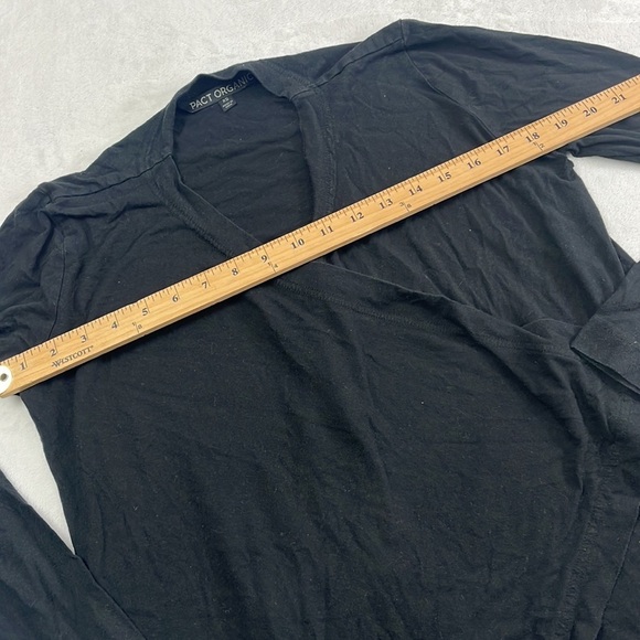 Pact Organic XS Black Lightweight Open Cardigan Sweater - Picture 2 of 7